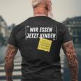 Wir Essen Jetzt Kinder Satzzeichen Retten Leben Joke T-Shirt mit Rückendruck Geschenke für alte Männer