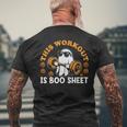 This Workout Is Boo Sheet Gym Fitness Ghost Halloween Men's T-shirt Back Print Gifts for Old Men