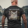 Wuterzehrt Mich Dummes Starrendes Katzen-Meme T-Shirt mit Rückendruck Geschenke für alte Männer