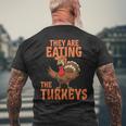 They Are Eating Turkey Donald Trump Thanksgiving Men's T-shirt Back Print Gifts for Old Men