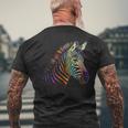 Zebra Colorata Per Amanti Degli Animali Dello Zoo T-shirt da uomo con stampa posteriore Regalos para ancianos