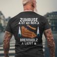 Zuhause Ist Wo Mein Brennholz Liegt Forestry T-Shirt mit Rückendruck Geschenke für alte Männer