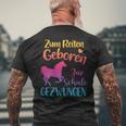 Zum Reiten Geboren Zur Schule Gezwungen Pferde T-Shirt mit Rückendruck Geschenke für alte Männer