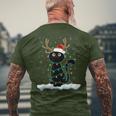 Christmas Pyjamas Reindeer Cat T-Shirt mit Rückendruck Geschenke für alte Männer