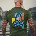 Colorful Skull And Crossbones Bad Rabbit Bunny Christmas Men's T-shirt Back Print Gifts for Old Men