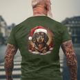 Dachshund With Santa Hat Christmas With Dog T-Shirt mit Rückendruck Geschenke für alte Männer