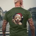 Poodle Dog Owner Dog Christmas Hat T-Shirt mit Rückendruck Geschenke für alte Männer