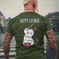 Happy Catmas Lustiges Weihnachts Katze Christmas Tree T-Shirt mit Rückendruck Geschenke für alte Männer