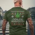 Happy Highnachten Ugly Christmas Hemp Marijuana T-Shirt mit Rückendruck Geschenke für alte Männer