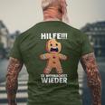 Hilfe Es Weihnachtet Wieder X Xmas Christmas Gingerbread T-Shirt mit Rückendruck Geschenke für alte Männer