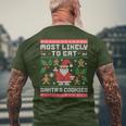 Am Liebsten Santas Kekse Essen Ugly Christmas T-Shirt mit Rückendruck Geschenke für alte Männer