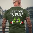 A Little Who Is Baby Due Announcement Christmas Pregnancy Men's T-shirt Back Print Gifts for Old Men