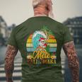 Mele-Kalikimaka Retro Santa Claus Shaka Hawaii T-Shirt mit Rückendruck Geschenke für alte Männer