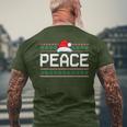Peace I Come In Peace Couples Ugly Christmas Xmas Sweaters Men's T-shirt Back Print Gifts for Old Men