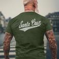 Santa Cruz California Sports Baseball Lettering Jersey Flag T-Shirt mit Rückendruck Geschenke für alte Männer