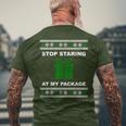 Stop Staring At My Package Ugly Christmas Men's T-shirt Back Print Gifts for Old Men