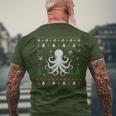 Ugly Christmas Sweater For Octopus Lovers Ugly Men's T-shirt Back Print Gifts for Old Men