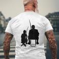 Angler Papa Und Sohn Fischer Fishing Rod Angel Boys' Gray T-Shirt mit Rückendruck Geschenke für alte Männer