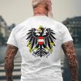 Austria Federal Eagle Red Red Eagle Retro T-Shirt mit Rückendruck Geschenke für alte Männer