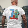 Bambino 7 Compleanno Bambini & Robot Regalo Di 7 Anni T-shirt da uomo con stampa posteriore Regalos para ancianos