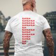 Blah Blah Geeky Red Lettering Hipster T-Shirt mit Rückendruck Geschenke für alte Männer