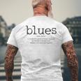 Blues Music Definition Músico Guitarrista Divertido Regalo Camiseta Hombre Estampado Espalda Regalos para ancianos