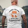 Children's With Hurra Ich Bin Jetzt Ein Krippenkind Fox T-Shirt mit Rückendruck Geschenke für alte Männer