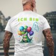 Children's Ich Bin 4 Jahre Alt Dino 4Th Birthday T-Shirt mit Rückendruck Geschenke für alte Männer