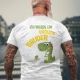 Children's Ich Werde Ein Großer Bruder Dinosaur German T-Shirt mit Rückendruck Geschenke für alte Männer