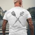 Dart Silhouette For Dart Player T-Shirt mit Rückendruck Geschenke für alte Männer