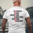 Darwin Jung Newton Einstein Edison Mozart Autism Awareness T-Shirt mit Rückendruck Geschenke für alte Männer