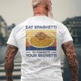 Divertido Comer Espaguetis Para Olvidar Su Regretti Amante De La Pasta Camiseta Hombre Estampado Espalda Regalos para ancianos