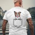 Peeking Red Border Collie Tasca Interno Cane Proprietario T-shirt da uomo con stampa posteriore Regalos para ancianos