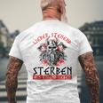 German Lieber Stehend Sterben Als Kneend Leben Love Standing Sterben T-Shirt mit Rückendruck Geschenke für alte Männer