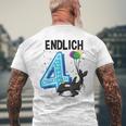 Geschenk 4 Jahre Alt Orca Wal Geburtstag T-Shirt mit Rückendruck Geschenke für alte Männer