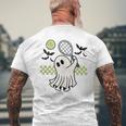 Halloween Ghost Tennis Player Retro Spooky Season Men's T-shirt Back Print Gifts for Old Men