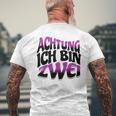 Kinder Achtung Ich Bin Zwei Geburtstag 2 Geburtstagsfeier T-Shirt mit Rückendruck Geschenke für alte Männer