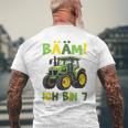 Kinder Bääm Ich Bin 7Ier Jahre Junge 7Th Birthday Tractor T-Shirt mit Rückendruck Geschenke für alte Männer