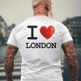 I Love London Souvenir Blue S T-Shirt mit Rückendruck Geschenke für alte Männer