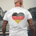 Mein Herz Schlagt Für Deutschland Blue T-Shirt mit Rückendruck Geschenke für alte Männer