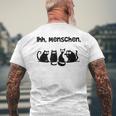 Her Menschen Cat Cat Motif T-Shirt mit Rückendruck Geschenke für alte Männer