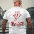 Ni Per Favore Cocktail Front Print Italiano Original Gray T-Shirt mit Rückendruck Geschenke für alte Männer