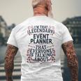 Party Planner Coordinator Organizzatore Di Eventi Leggendario T-shirt da uomo con stampa posteriore Regalos para ancianos