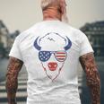 Patriotic Bison 4Th Of July Usa American Flag Fourth Of July Men's T-shirt Back Print Gifts for Old Men