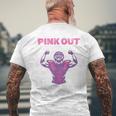 Pink Out Football Team Tackle Breast Cancer Awareness Month Men's T-shirt Back Print Gifts for Old Men
