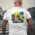 Playa Tropical Atardecer Retro Palmerasacaciones Deerano Camiseta Hombre Estampado Espalda Regalos para ancianos