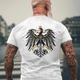 Preußen Wappen Patriot Deutschland Blue T-Shirt mit Rückendruck Geschenke für alte Männer