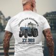 Progress Zt 303 Tractor Legend From Schönebeck Gray T-Shirt mit Rückendruck Geschenke für alte Männer