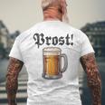 Prost Oktoberfest Bierfest Munich Lederhosen Gray T-Shirt mit Rückendruck Geschenke für alte Männer