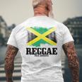 Reggae Isla Jamaica Jamaica Flag Rastafari Rastaintage Gray T-Shirt mit Rückendruck Geschenke für alte Männer